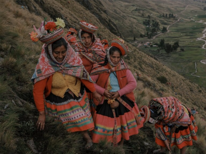 Picture of locals climbing the mountains
